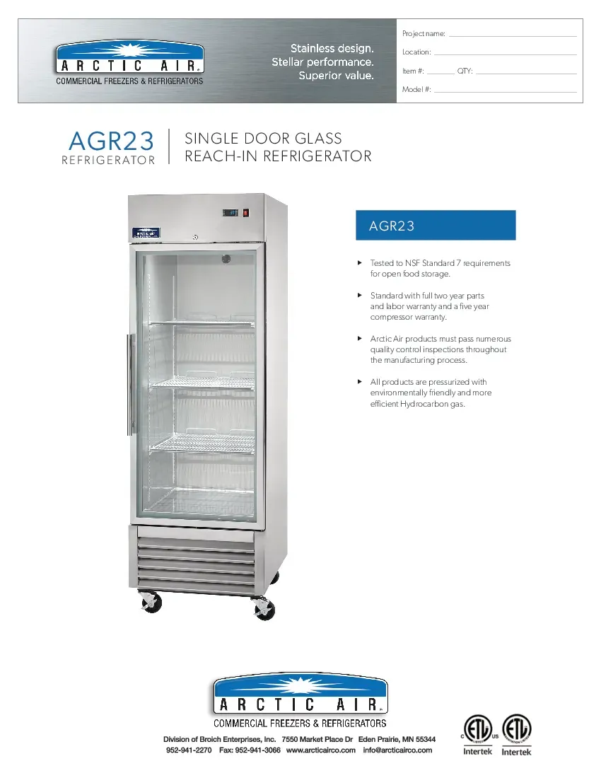 arctic-air-agr23-refrigerator-reach-in-115v-one-section-self-contained-spec-260726t52zym.pdf